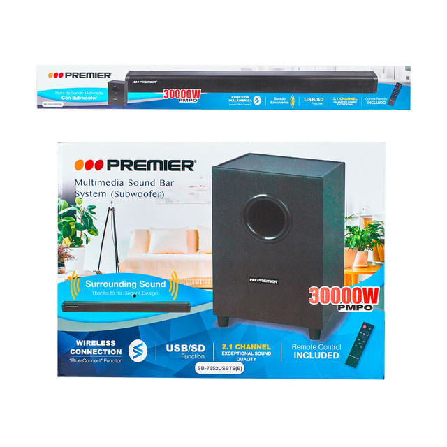 Productos Premier  Barra de Sonido Multimedia Con Subwoofer