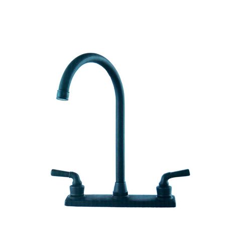 Grifo Curvo para Fregadero 8" Doble Llave Negro Toyo