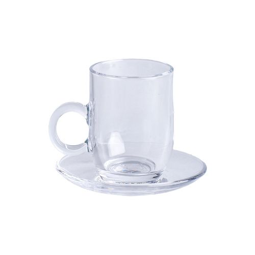 Set de 6 Tazas con Platos de Vidrio Andic