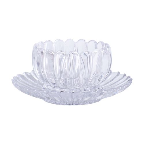 Centro de Mesa Taza con Plato de Vidrio Andic