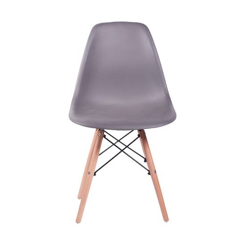 Silla PVC para Interiores Gris Oscuro Patas de Madera Andic