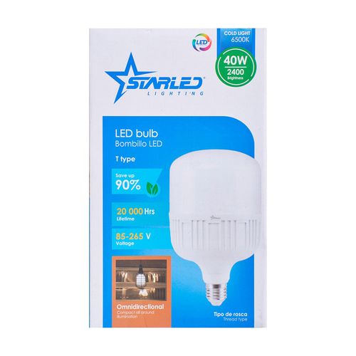 Bombillo LED 40W Tipo T Luz Fría Starled