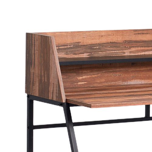 Escritorio de Madera 2 Niveles Patas Negras Andic