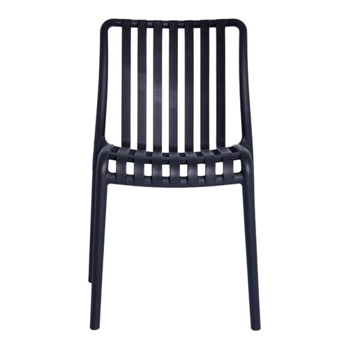 Silla para Exteriores Cuadrada de Rayas Negra Andic