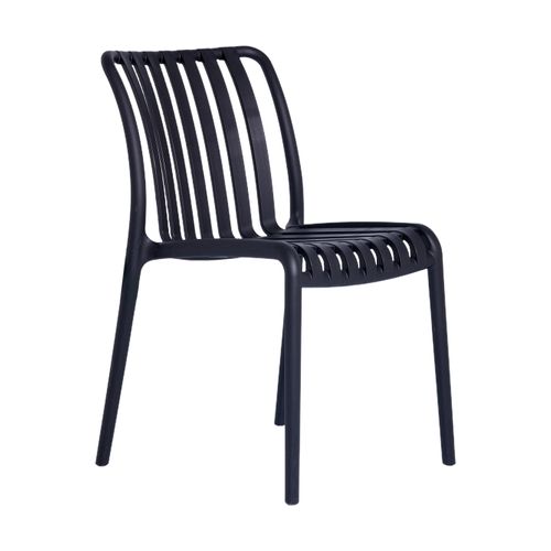 Silla para Exteriores Cuadrada de Rayas Negra Andic