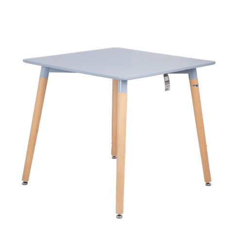 Mesa Cuadrada Gris con Patas de Madera Andic BV22