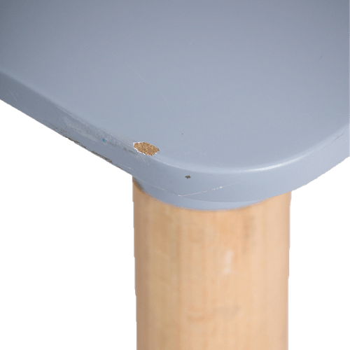 Mesa Cuadrada Gris con Patas de Madera Andic BV22