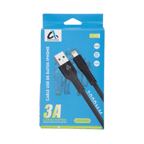 Cable USB a Lightning Iphone 300cm AS Electronic