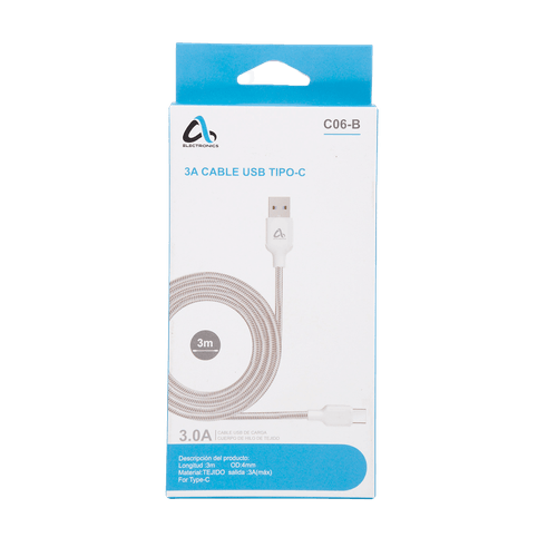 Cable USB a USB-C 3m AS Electronic