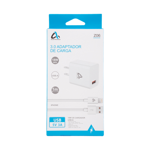 Cargador USB a Lightning iPhone 18W AS Electronic