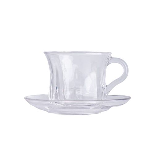 Set de 6 Tazas con Platos de Vidrio Andic
