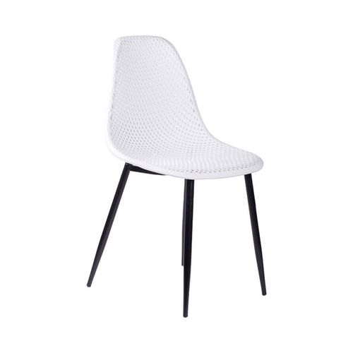 Silla Plástica para Interiores Blanca Patas Negras Andic