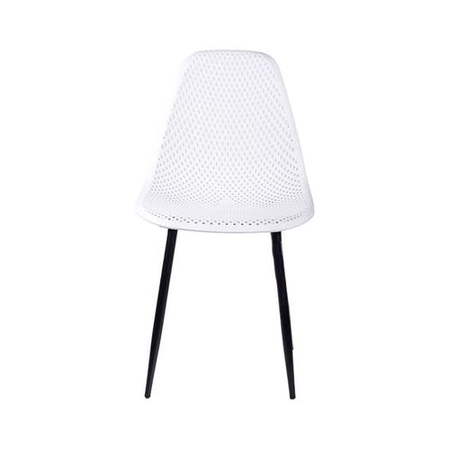 Silla Plástica para Interiores Blanca Patas Negras Andic