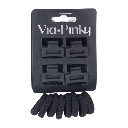 Set de 8 Colas para el Cabello y 4 Mini Pinzas Via Pinky