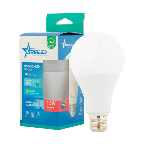 Bombillo LED 15W A70 Luz Fría Starled