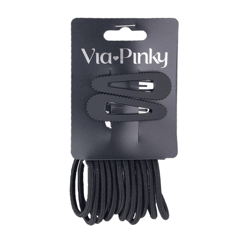 Set de 12 Colas para el Cabello y 2 Ganchos Via Pinky