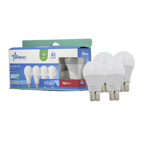 Set de Bombillos LED 9W A40 Luz Fría 4 Pzas Starled