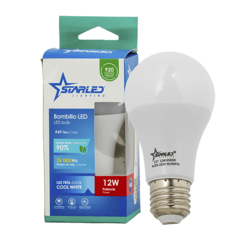 Bombillo LED 12W A60 Luz Fría Starled
