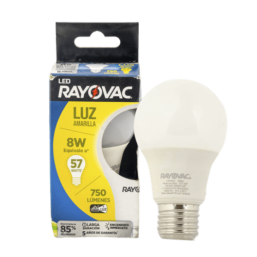Bombillo LED 8W Luz Amarilla 750LM