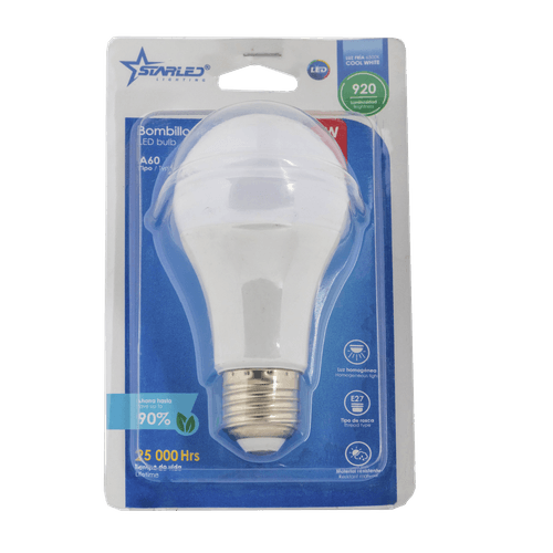 Bombillo LED 12W A60 Luz Fría Starled