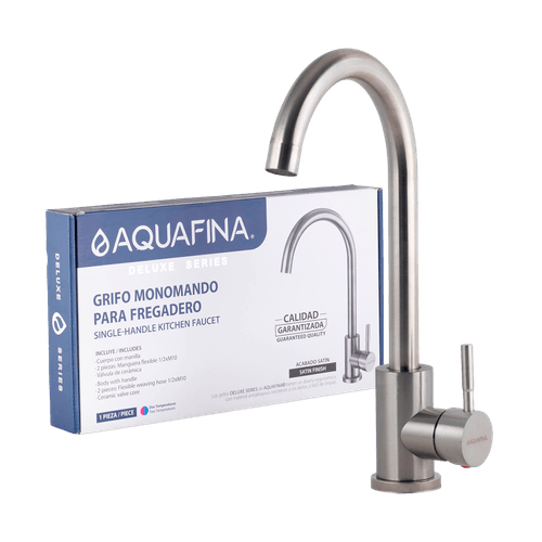 Grifo Curvo Monomando para Fregadero Aquafina A-5201