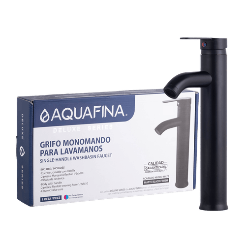 Grifo Monomando Negro para Lavamanos Aquafina