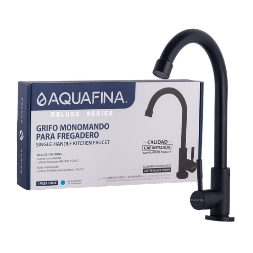 Grifo Curvo Monomando para Fregadero Aquafina