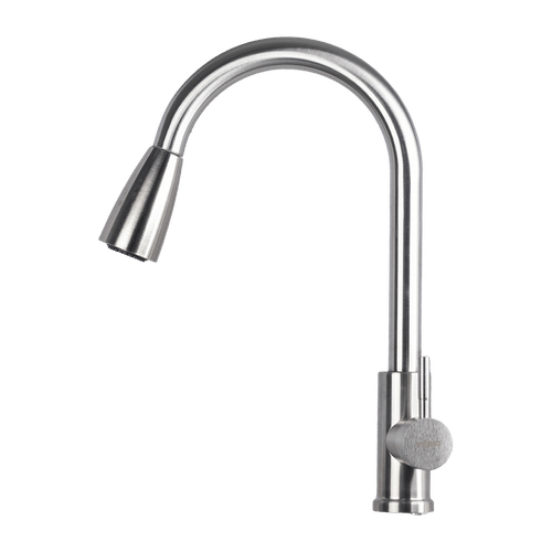 Grifo Monomando Plateado con Cuello Toyo