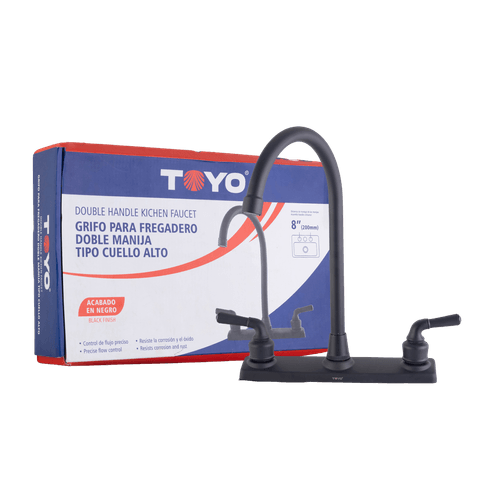 Grifo Curvo para Fregadero 8" Doble Llave Toyo