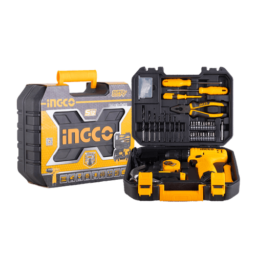 Kit Atornillador a Batería 12V con 81 Piezas Ingco