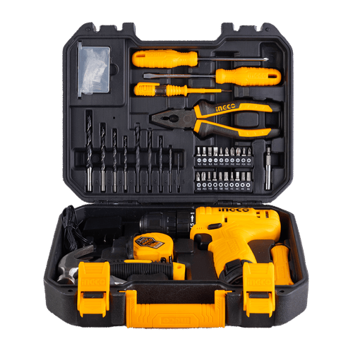 Kit Atornillador a Batería 12V con 81 Piezas Ingco