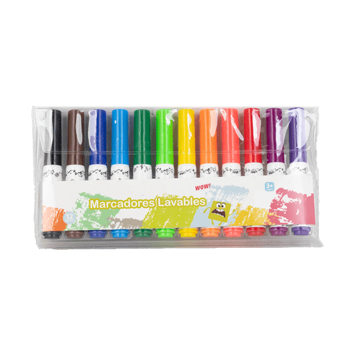 Set de Marcadores Lavables 12 Piezas Skool
