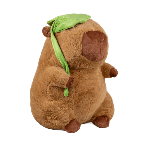 Peluche de Capibara Hoja en la Cabeza 46cm STK