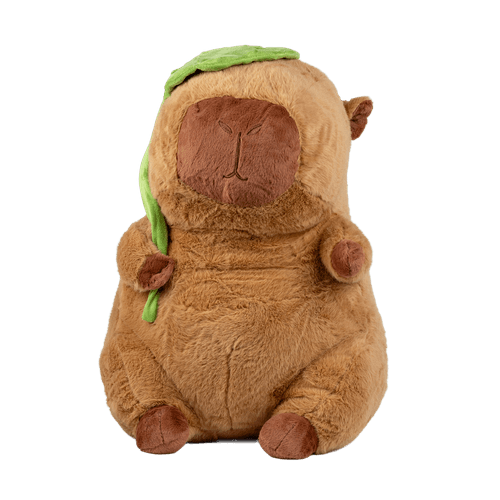 Peluche de Capibara Hoja en la Cabeza 46cm STK