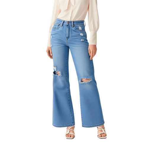 Pantalón Rasgado Bota Recta para Dama Zabumba G51