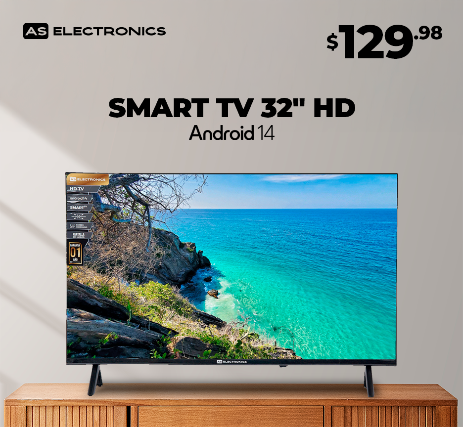Smartv 32" HD android 14 AS Electronic