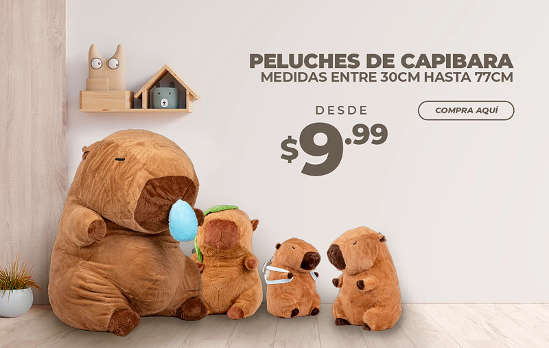 Peluches de Capibara en mundo total