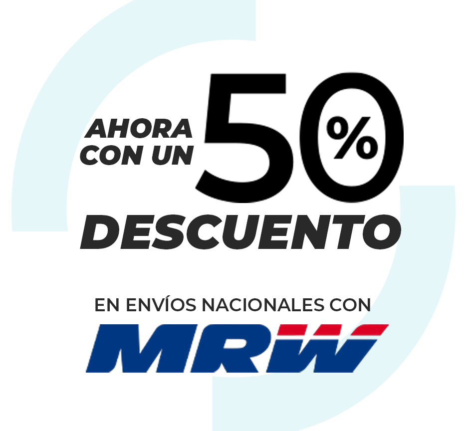 Envío rápido y seguro con MRW a Mundo Total. ¡Aprovecha el 50% de descuento!