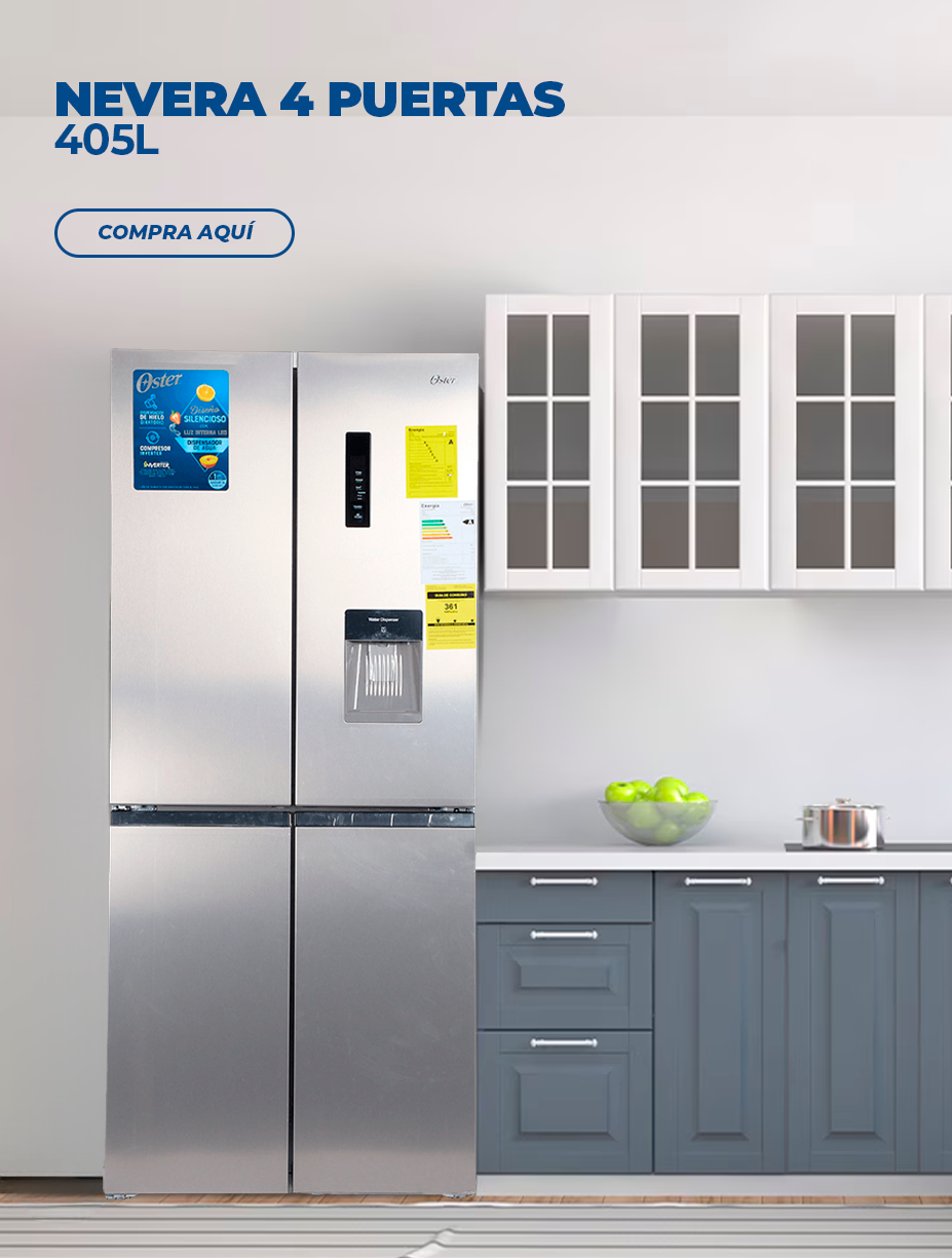 Nevera 4 Puertas 405L Oster