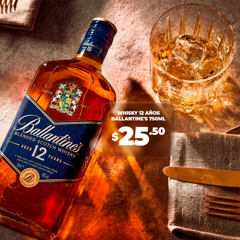 Whisky 12 Años Ballantine's 750ml
