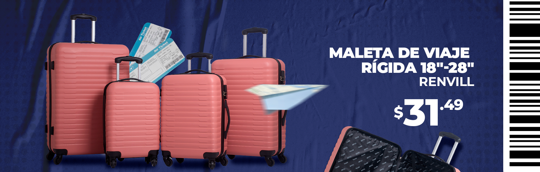 Maleta de Viaje Rígida 18"-28" Renvill