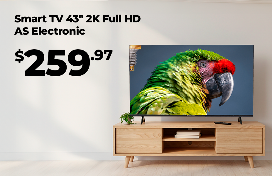 Smart TV AS Electronic 43" 2K Full HD Sin Marco